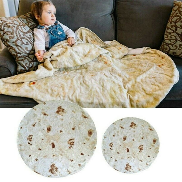 Burrito Funny Blanket Throw Tortilla Texture Super Soft Fleece Throw Blanket